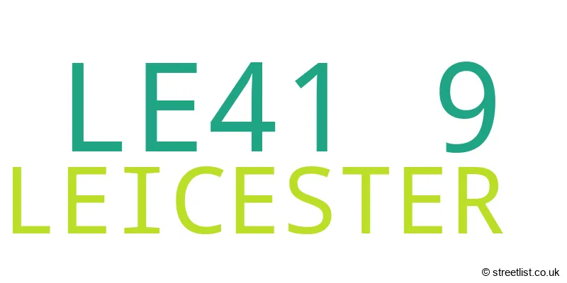 A word cloud for the LE41 9 postcode